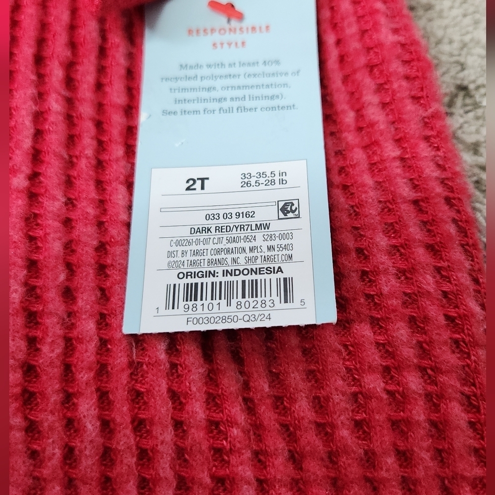 Toddler Boys' Thermal Hooded Pullover Sweatshirt - Cat & Jack Red 2T - Picture 4 of 13